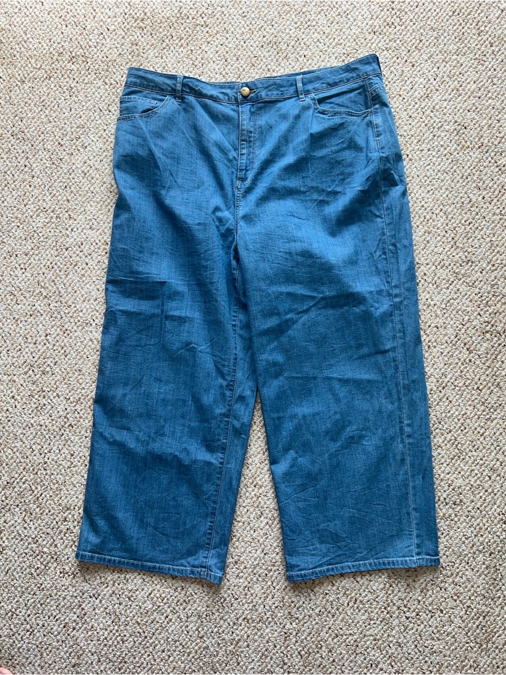 LOGO by Lori Goldstein Wide-Leg Blue Denim Jeans